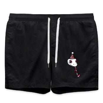 head celebrate birthday party gift snake ges - Swim Trunks - black - Front - AI Model Male 185 light (185cm)