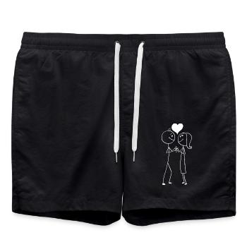 love - Swim Trunks - black - Front - AI Model Male 185 light (185cm)