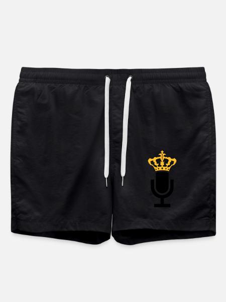 King Microphone Icon - Swim Trunks - black