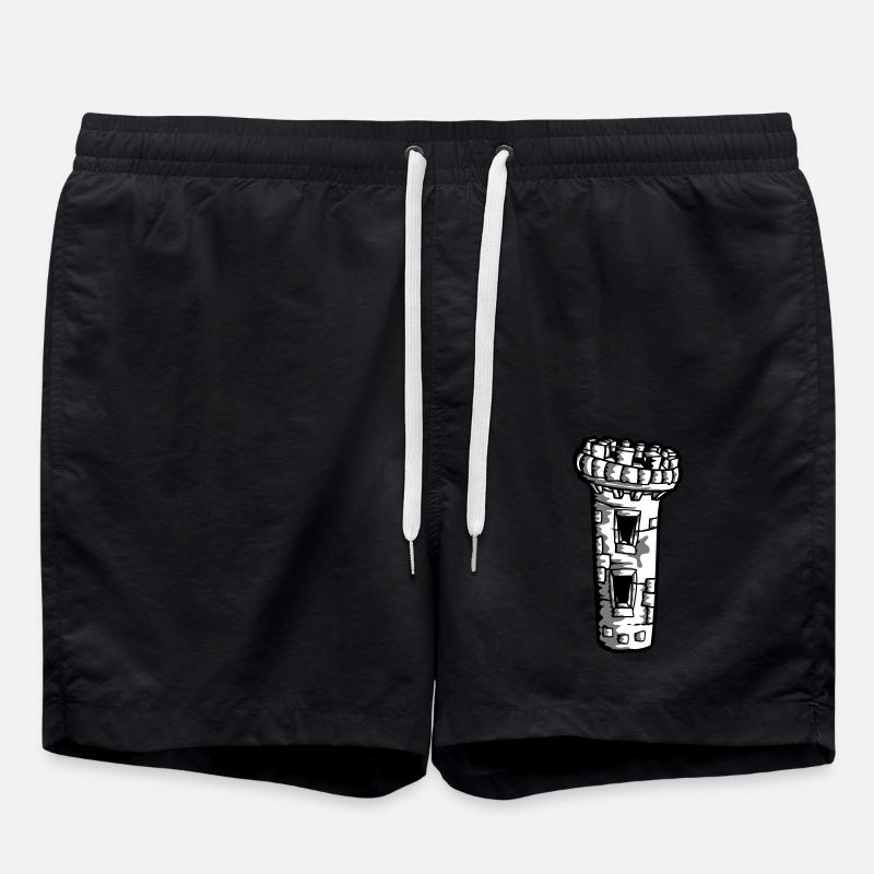 Medieval Tower Castle - Swim Trunks - black