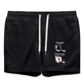 Designer Graphic Designer Designer Artist - Swim Trunks - black - Front - AI Model Male 185 light (185cm)