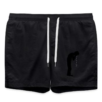 Howling drops of depression - Swim Trunks - black - Front - AI Model Male 185 light (185cm)