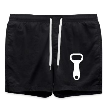Flaschenöffner Bier - Badeshorts - Schwarz - Vorne - AI Model Male 185 light (185cm)