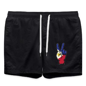 Philippines Drapeau Paix Victoire Symbole - Short de bain - noir - Devant - AI Model Male 185 light (185cm)