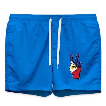 Philippines Flag Peace Victory Symbol - Swim Trunks - cobalt blue - Front