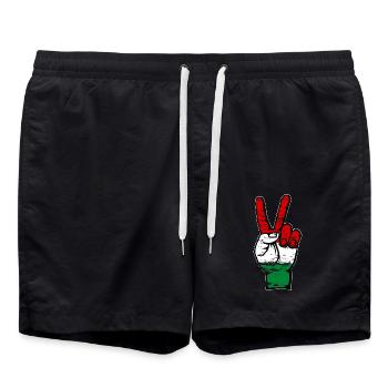 Drapeau de la Hongrie Symbole de la paix utilisé - Short de bain - noir - Devant - AI Model Male 185 light (185cm)