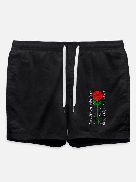 Alles Schöne geht über einen dornigen Weg - Badeshorts - Schwarz