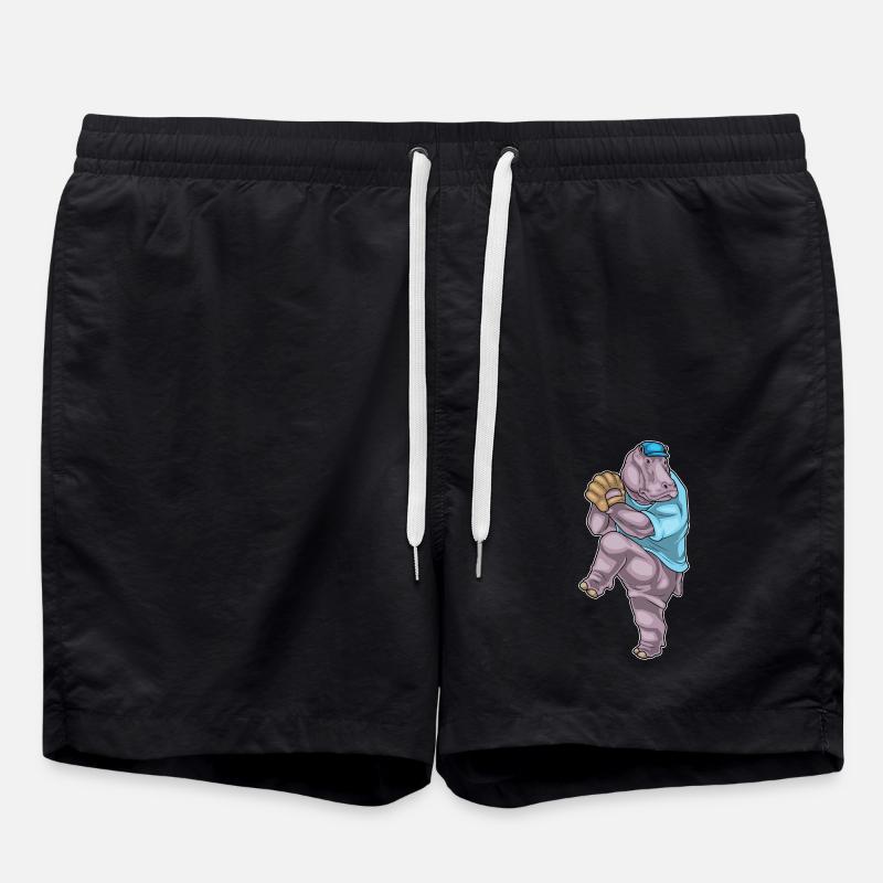 Hippopotamus Baseball Baseball Glove - Swim Trunks - black
