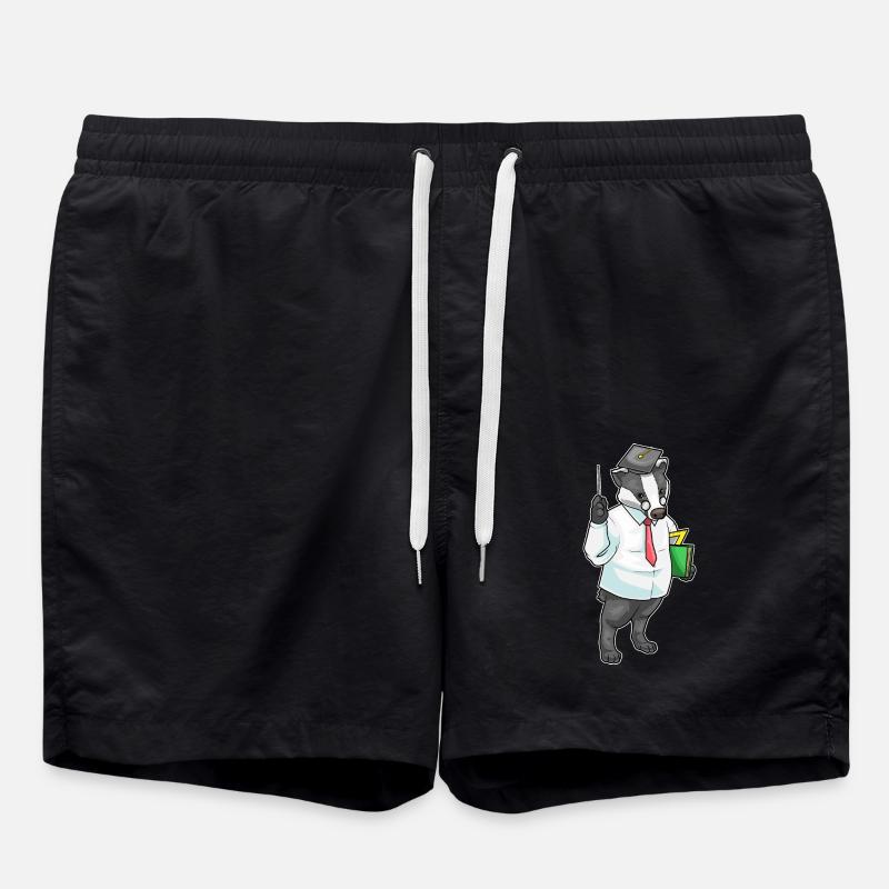 Dachs Mathe Lehrer - Badeshorts - Schwarz
