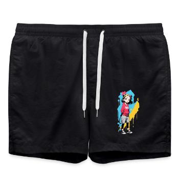 Street Art Fille 232343 - Short de bain - noir - Devant - AI Model Male 185 light (185cm)