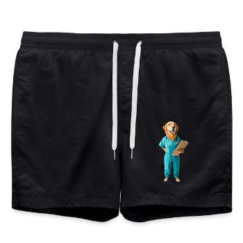 Hund - Badeshorts - Schwarz - Vorne - AI Model Male 185 light (185cm)