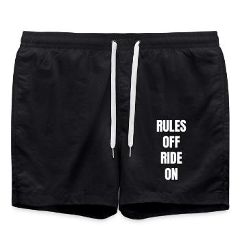 Rules off ride on - Swim Trunks - black - Front - AI Model Male 185 light (185cm)