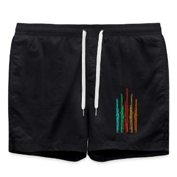 Flute player - Swim Trunks - black - Front - AI Model Male 185 light (185cm)