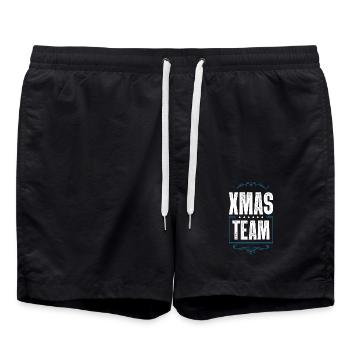 Xmas Team - Swim Trunks - black - Front - AI Model Male 185 light (185cm)