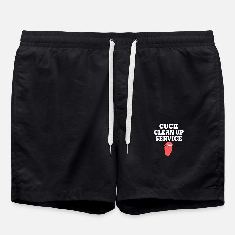 Cuckold cuck clean up service - Swim Trunks - black