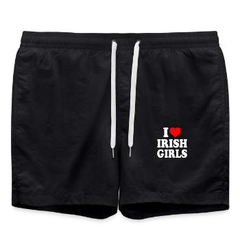 I love irish girls - Short de bain - noir - Devant - AI Model Male 185 light (185cm)