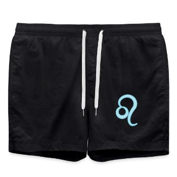 Leo Zodiac Sign Symbol Pastel Blue - Swim Trunks - black - Front - AI Model Male 185 light (185cm)