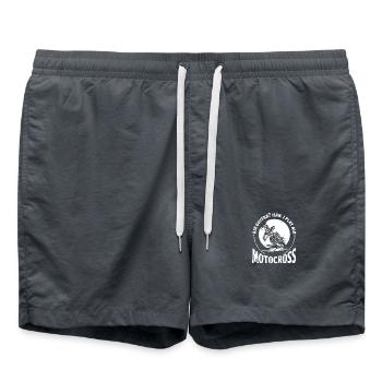 Dirtbike Rider AIr Guitar MX Motocross Supercross - Swim Trunks - anthracite - Front - AI Model Male 185 light (185cm)