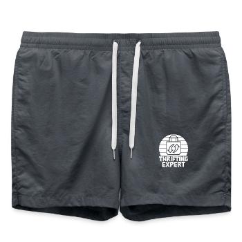 Thrift Shop Thrifting Expert Love Thrifting - Badeshorts - Anthrazit - Vorne - AI Model Male 185 light (185cm)