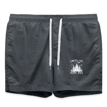 Circus Graphic Circus Life Happy Wife Circus Gift - Swim Trunks - anthracite - Front - AI Model Male 185 light (185cm)