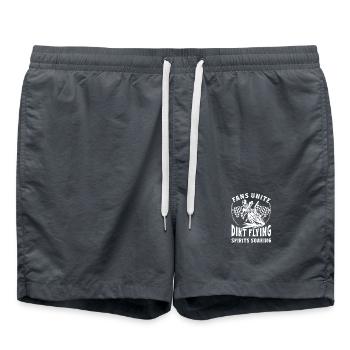 Dirtbike Rider DIrt Flying MX Motocross Supercross - Badeshorts - Anthrazit - Vorne - AI Model Male 185 light (185cm)