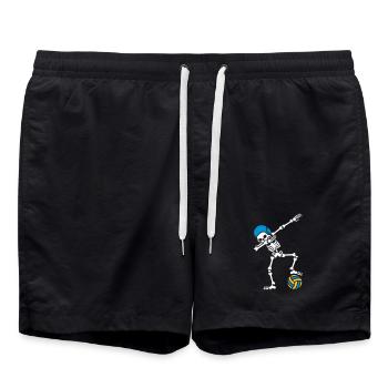 DAB DABBING Skelett Wasserball Halloween - Badeshorts - Schwarz - Vorne - AI Model Male 185 light (185cm)