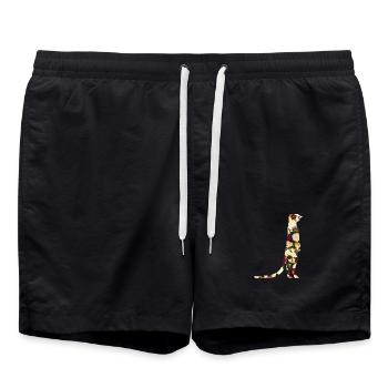 Cadeau de motif floral sur fleurs Suricate - Short de bain - noir - Devant - AI Model Male 185 light (185cm)