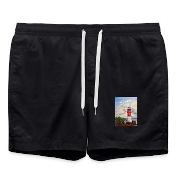 EG Büsum I Vacances I Phare I Mer du Nord I Mer - Short de bain - noir - Devant - AI Model Male 185 light (185cm)