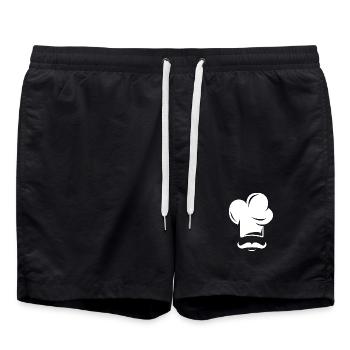 L’icône Chef Cook a un logo de barbe de bonnet - Short de bain - noir - Devant - AI Model Male 185 light (185cm)