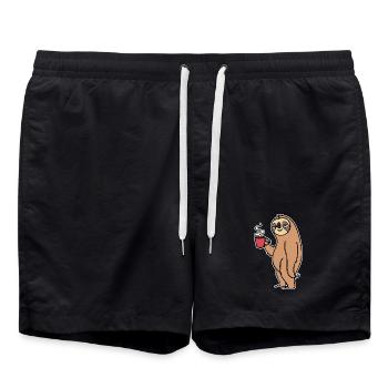 Animal Late Riser Sloth Mammal Lazy Tired - Swim Trunks - black - Front - AI Model Male 185 light (185cm)