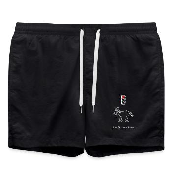 über färt rote Ampel, Autofahrer, Raser, Pferd - Badeshorts - Schwarz - Vorne - AI Model Male 185 light (185cm)