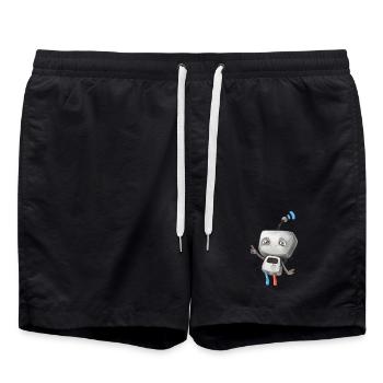 Petit robot - Short de bain - noir - Devant - AI Model Male 185 light (185cm)