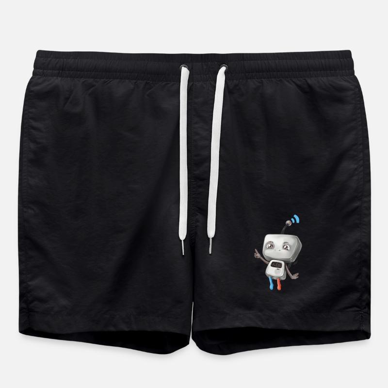 Small robot - Swim Trunks - black