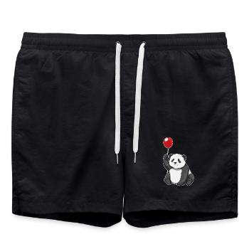 Panda Balloon - Swim Trunks - black - Front - AI Model Male 185 light (185cm)