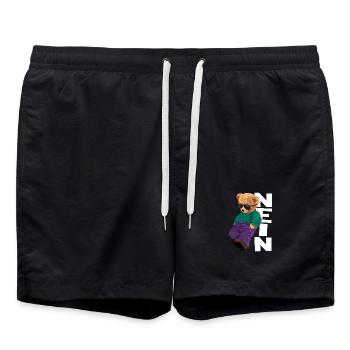 Teddy Rebel Neon Outfit NEIN - Badeshorts - Schwarz - Vorne - AI Model Male 185 light (185cm)