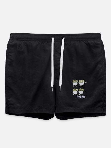 schubkarren glück - Badeshorts - Schwarz