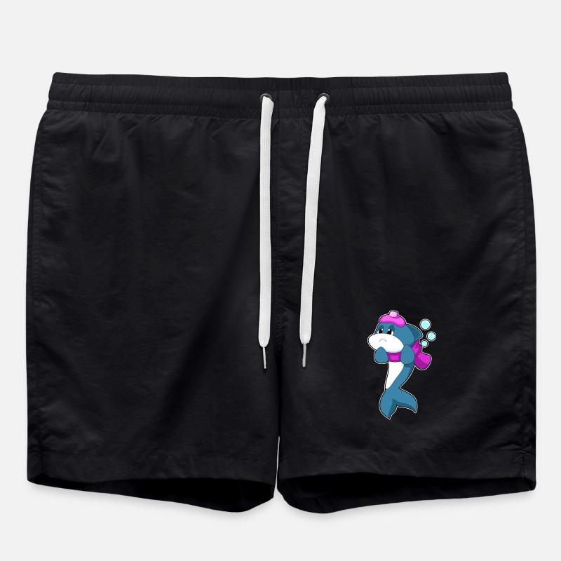 Dolphin Hot Water Bottle - Swim Trunks - black