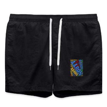 T-shirt Aaron Word Cloud T-shirt cadeau - Short de bain - noir - Devant - AI Model Male 185 light (185cm)