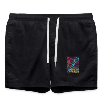 T-shirt Sicilia T-shirt nuage de mots Aci Catena - Short de bain - noir - Devant - AI Model Male 185 light (185cm)