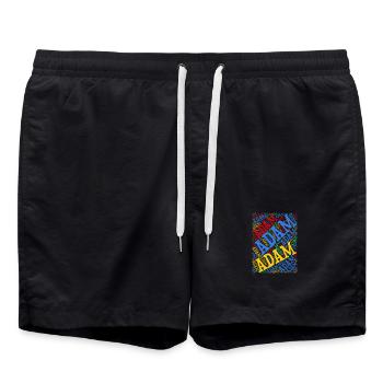 Adam t-shirt nuage de mots t-shirt idée cadeau - Short de bain - noir - Devant - AI Model Male 185 light (185cm)