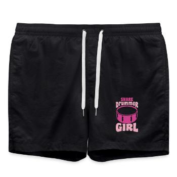 Girl drummer - Swim Trunks - black - Front - AI Model Male 185 light (185cm)