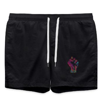 LGBTQIA+ T-shirt Poing Nuage de mots Gay Pride LGBT - Short de bain - noir - Devant - AI Model Male 185 light (185cm)