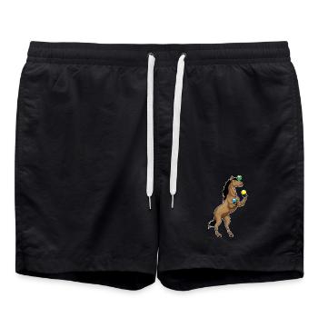 Pferd Jongleur Jonglieren - Badeshorts - Schwarz - Vorne - AI Model Male 185 light (185cm)