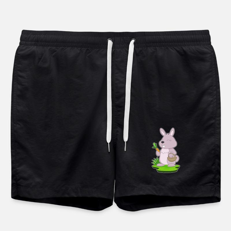 Hase Karotte Korb - Badeshorts - Schwarz