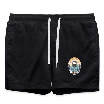 Mouton doux - Short de bain - noir - Devant - AI Model Male 185 light (185cm)