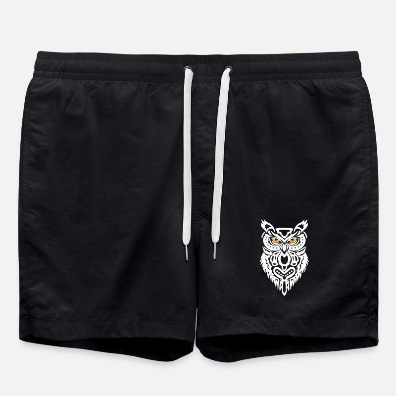 The White Owl's Gaze - Swim Trunks - black