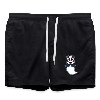 Panda Halloween Geist - Badeshorts - Schwarz - Vorne - AI Model Male 185 light (185cm)