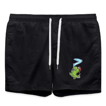 7th Birthday Dinosaur - Swim Trunks - black - Front - AI Model Male 185 light (185cm)