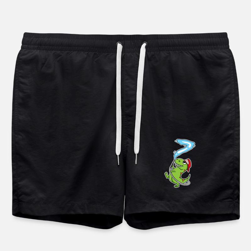 7th Birthday Dinosaur - Swim Trunks - black