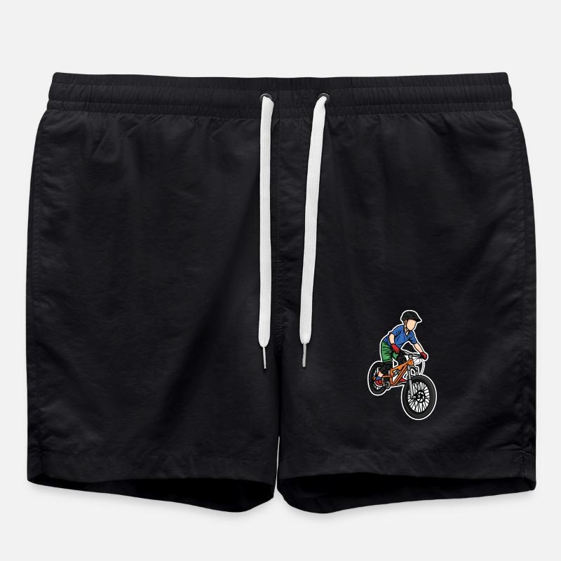 Funny Mountain Bike Boy - Swim Trunks - black